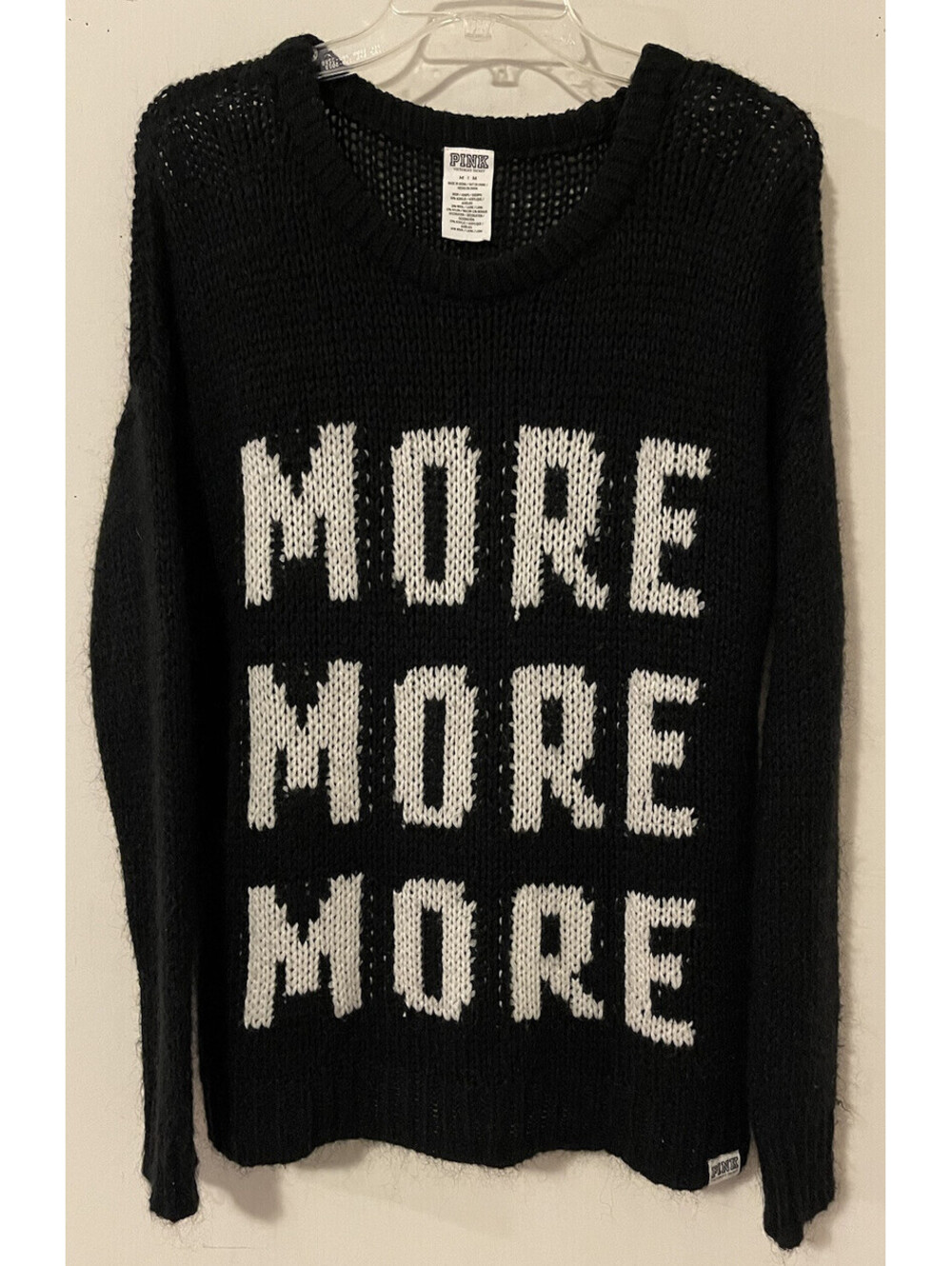 Victoria’s Secret PINK Medium Wool-Blend Black Knit Pullover Sweater! A5239